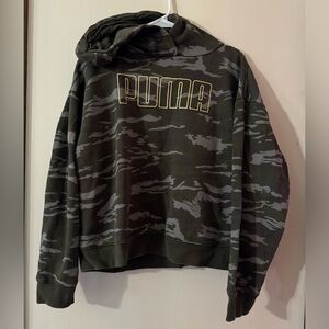 Puma Cropped Camo Hoodie - Size M